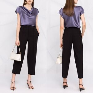 Vince Pintuck Tapered High Waist Black Trouser Pants Style#V802922038 NWT Sz 16